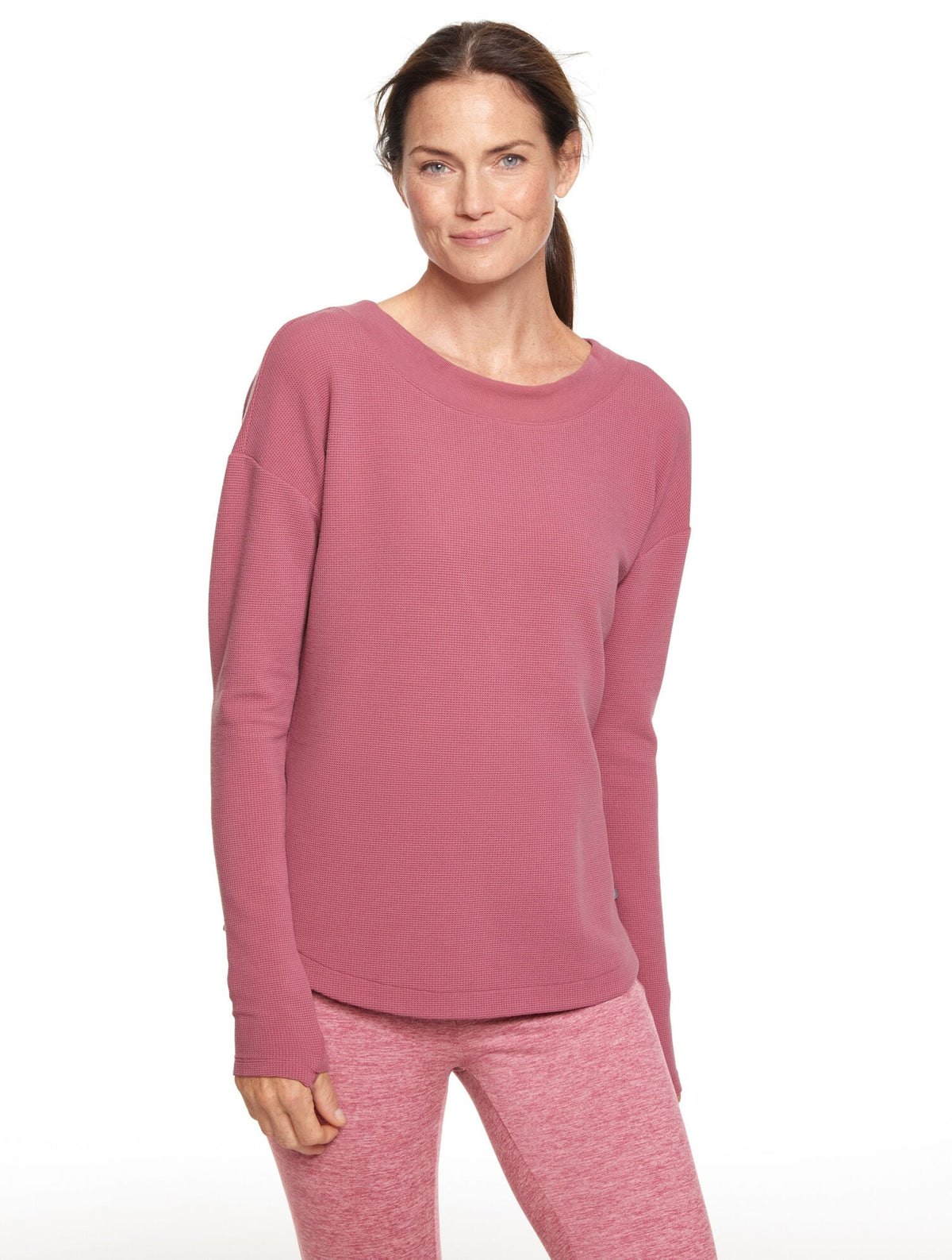 TECH WAFFLE KNIT OPEN BACK PULLOVER | Talbots