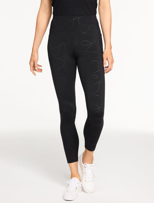 OUT & ABOUT LEGGINGS - LINEAR FLORAL | Talbots