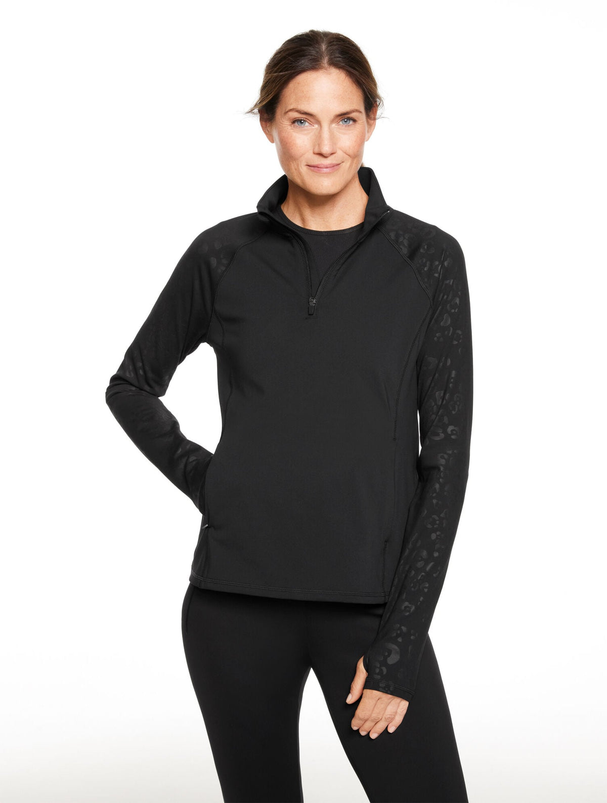 OUT & ABOUT HALF-ZIP JACKET - SPOT ON LEOPARD | Talbots