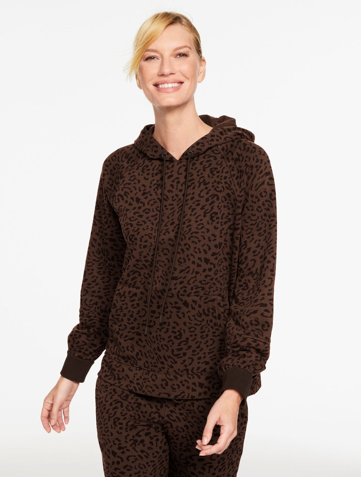 FRENCH TERRY HOODIE - TONAL CHEETAH | Talbots