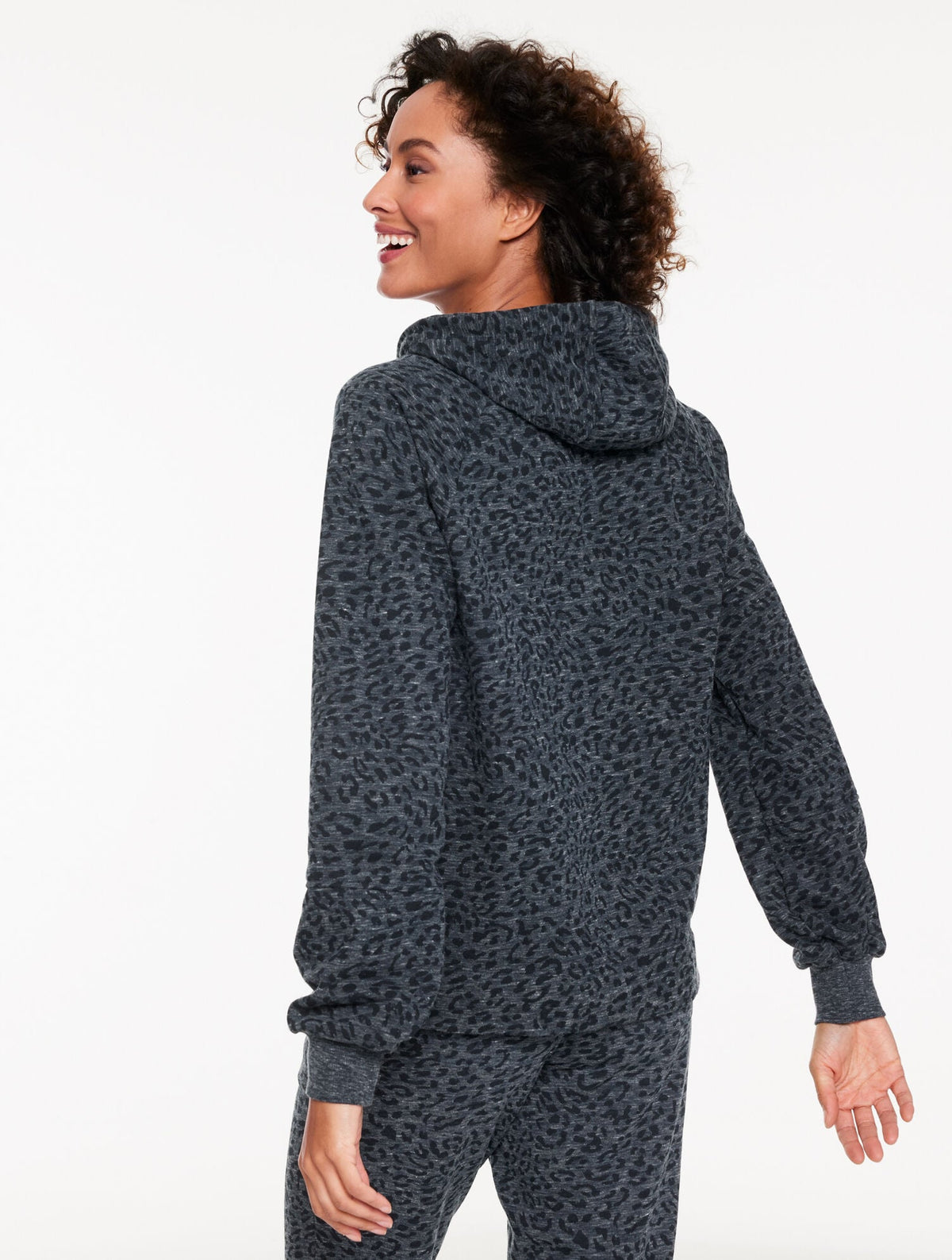 FRENCH TERRY HOODIE - TONAL CHEETAH | Talbots