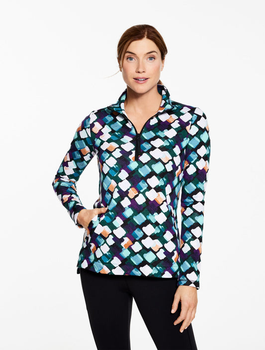 CLASSIC FRENCH TERRY HALF-ZIP PULLOVER - DAZZLING DIAMOND | Talbots
