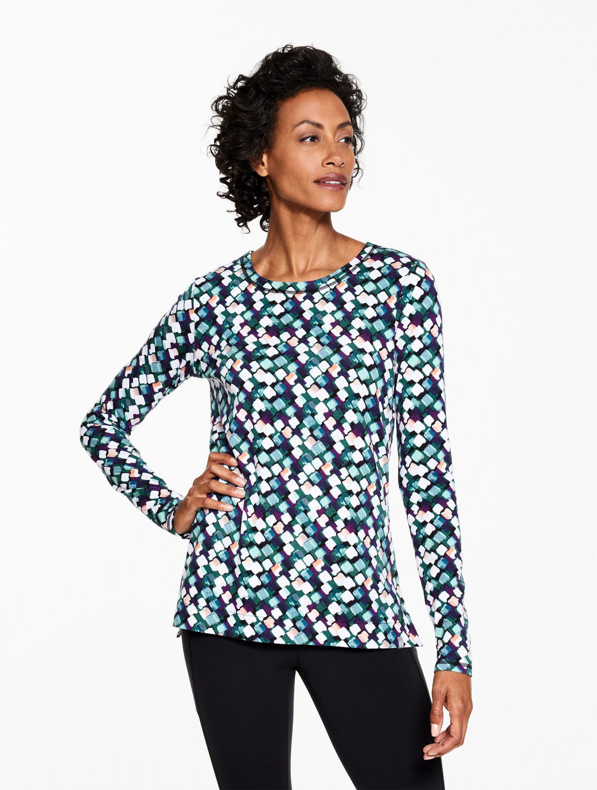 SUPERSOFT JERSEY CREWNECK TEE - DAZZLING DIAMONDS | Talbots