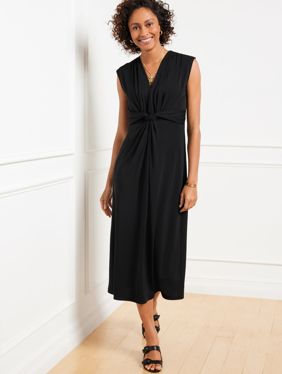 MATTE JERSEY V-NECK DRESS | Talbots