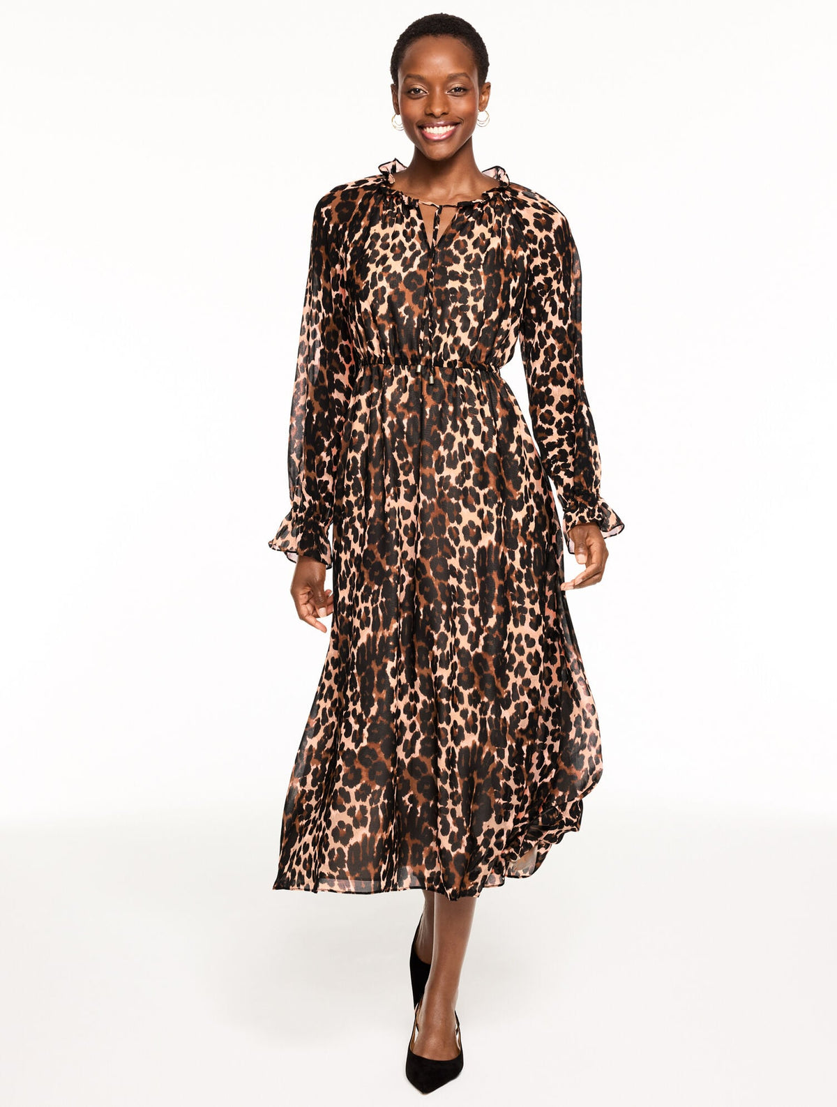 FIT & FLARE MIDI DRESS - OPULENT OCELOT | Talbots