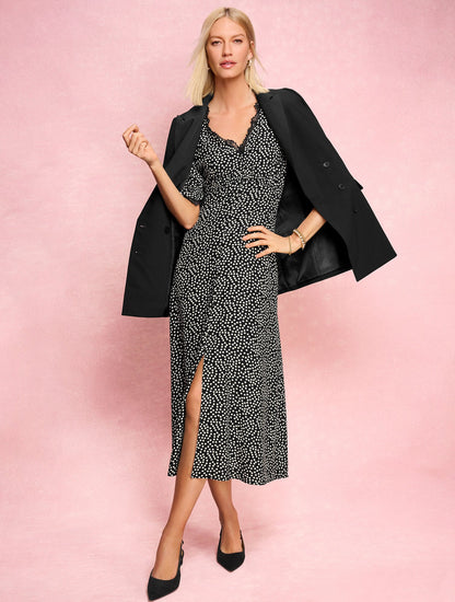 FIT & FLARE MIDI DRESS - DARLING DOT | Talbots