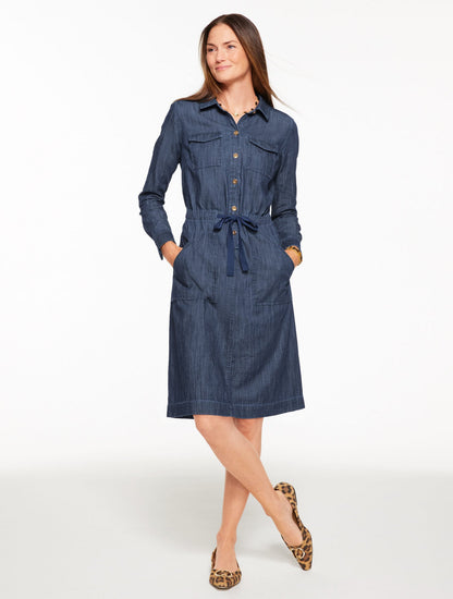 TIE WAIST DENIM SHIRTDRESS - FAIRFIELD WASH | Talbots
