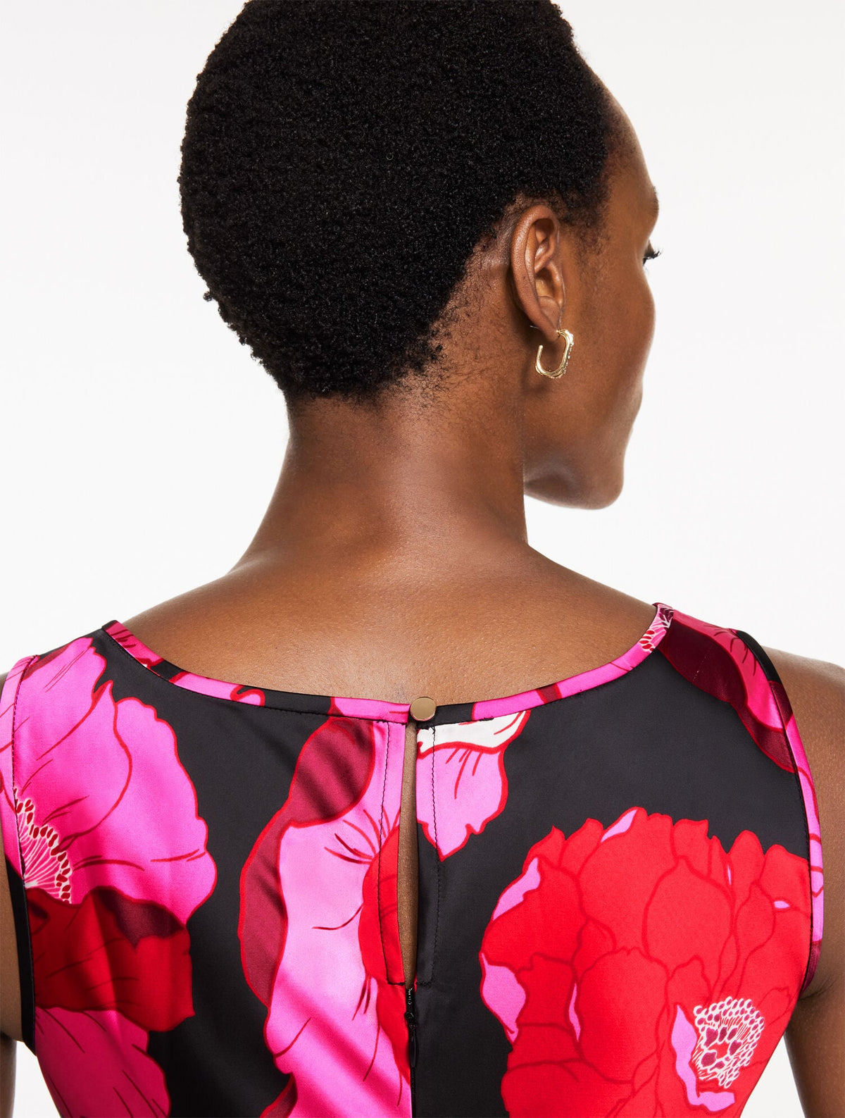 SATIN MIDI DRESS - BLOOMING FLORAL | Talbots