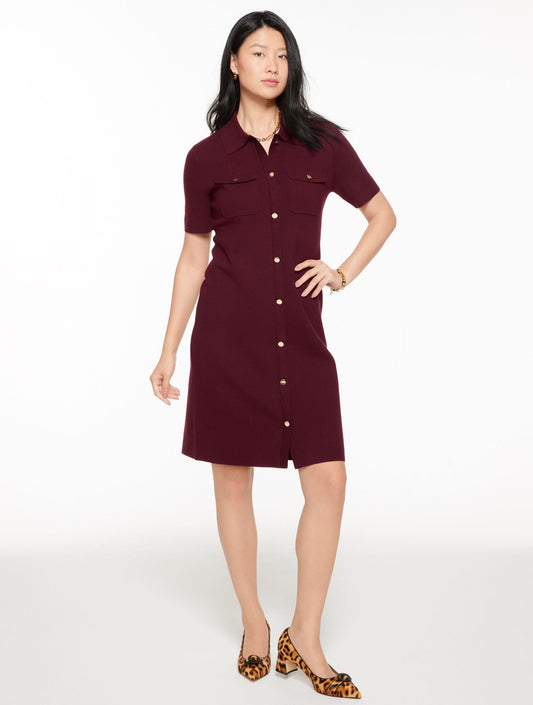 BUTTON FRONT SHIFT DRESS | Talbots