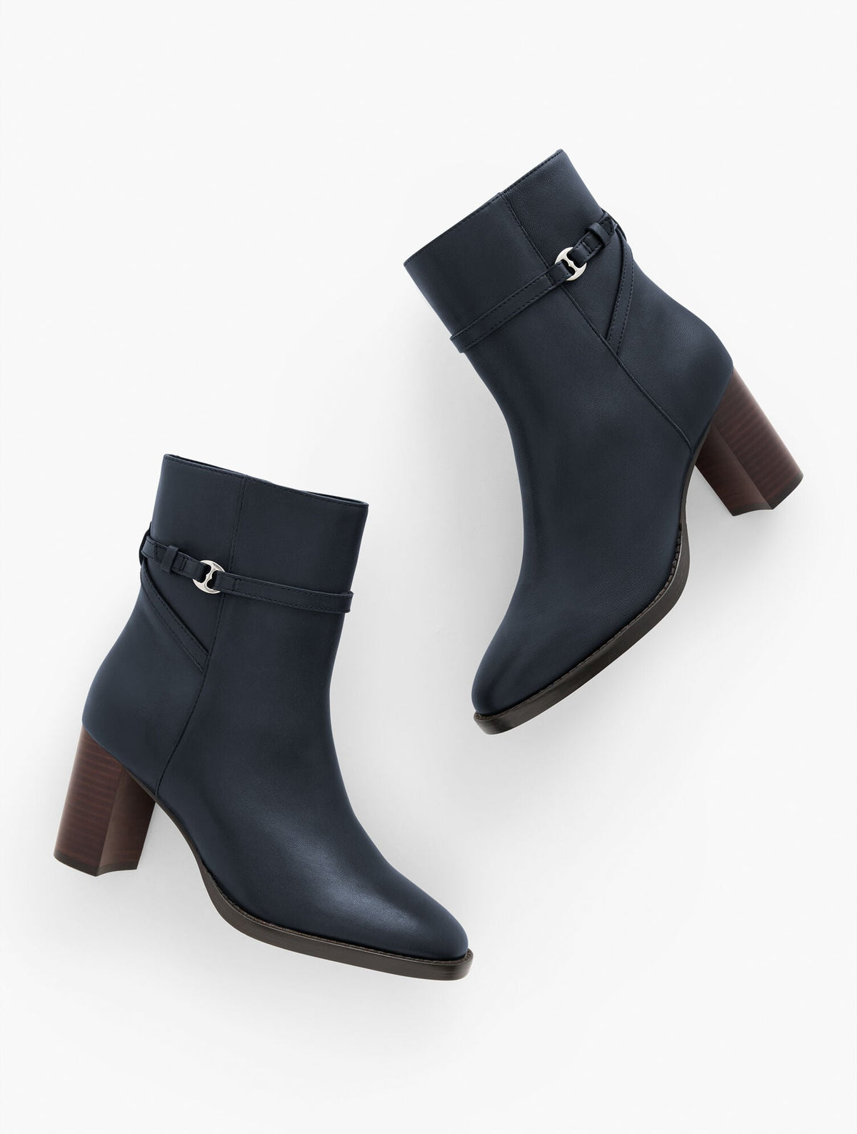 CLAUDETTE NAPPA BLOCK HEEL ANKLE BOOTS | Talbots