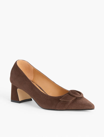 EDITH SUEDE FLARE HEEL PUMPS | Talbots