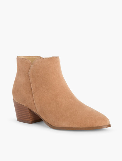HARPER SUEDE BLOCK HEEL ANKLE BOOTS | Talbots