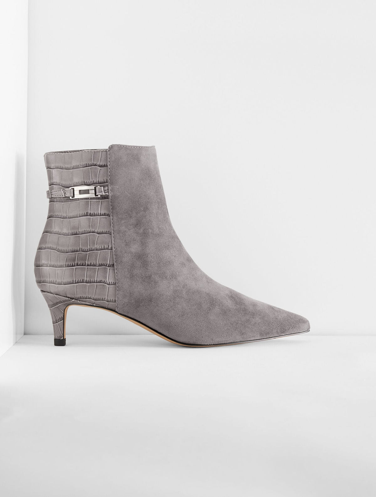 KAIT SUEDE CURVED ANKLE BOOTS | Talbots