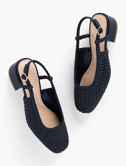 MARLOW WOVEN SLINGBACK FLATS | Talbots