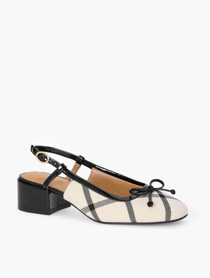 MARLOW WINDOWPANE SLINGBACK PUMPS | Talbots