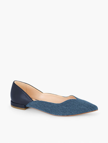 PORTIA DENIM TRIM NAPPA FLATS | Talbots