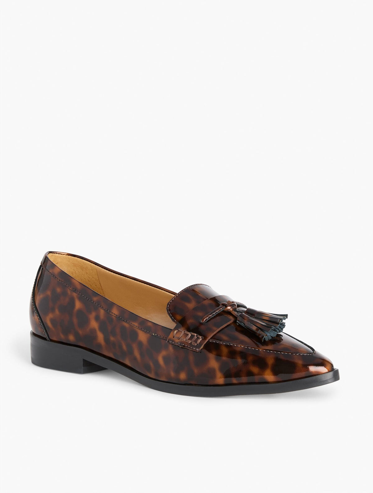REECE POINTED TOE LOAFERS - TORTOISESHELL PATENT | Talbots