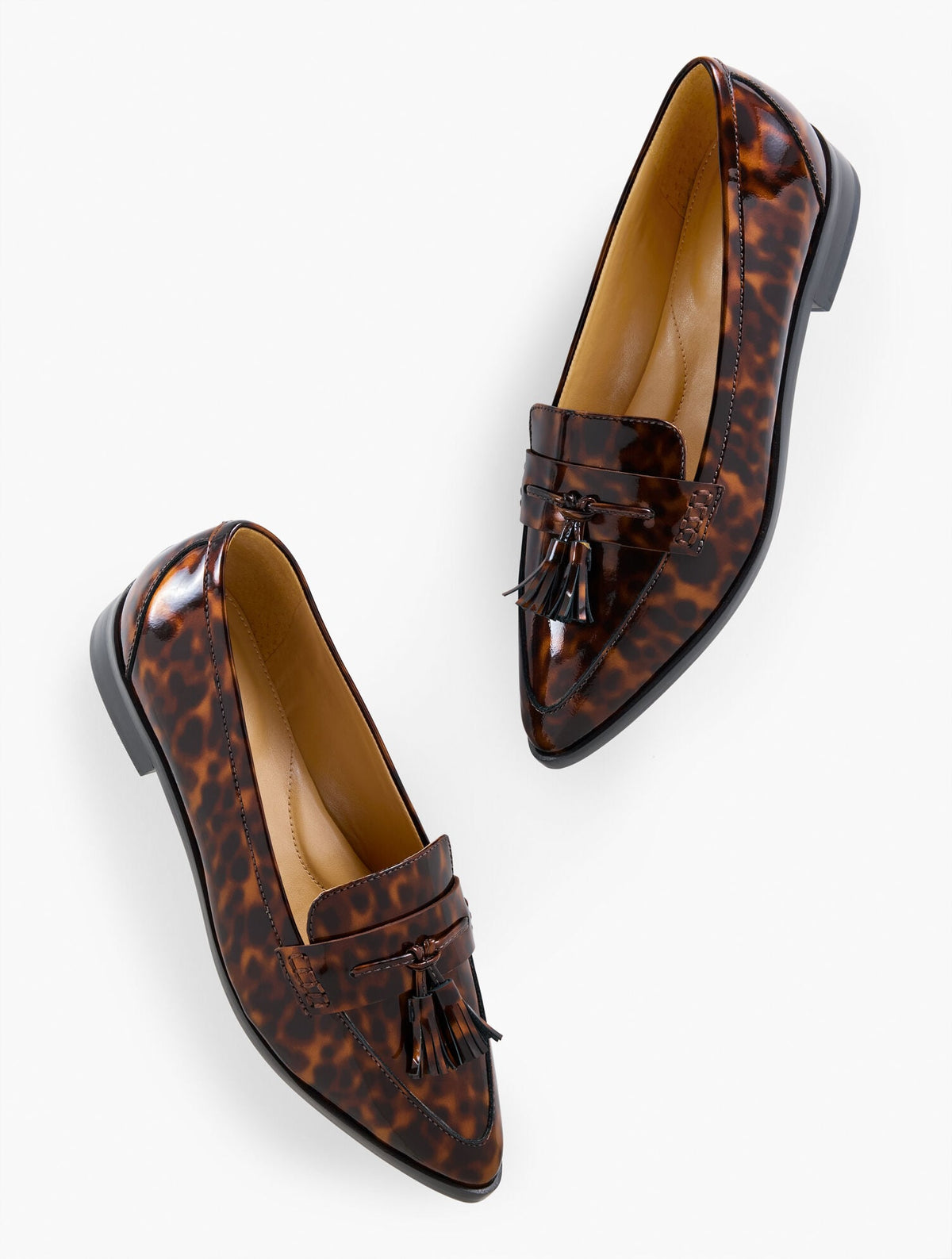 REECE POINTED TOE LOAFERS - TORTOISESHELL PATENT | Talbots