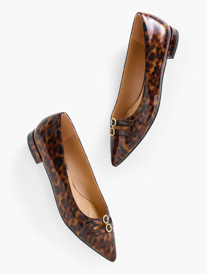 SCARLET TORTOISESHELL CUT OUT NAPPA FLATS | Talbots