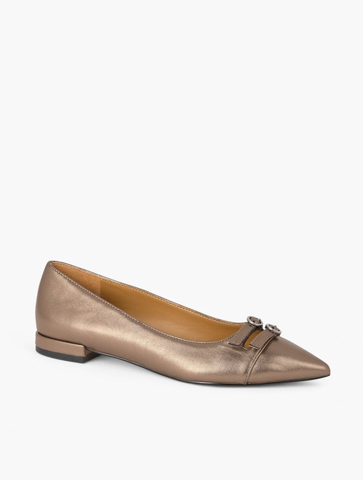 SCARLET METALLIC CUT OUT NAPPA FLATS | Talbots