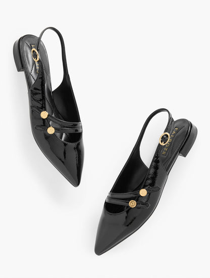 SCARLET PATENT SLINGBACK FLATS - CRINKLE | Talbots