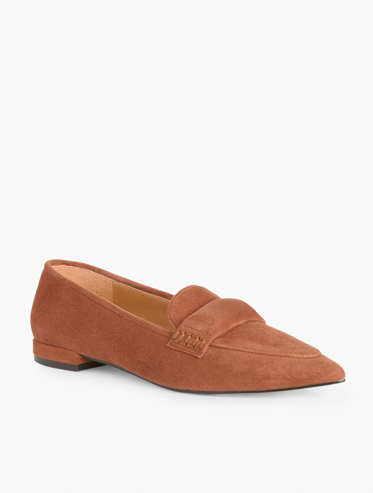 SCARLET SUEDE POINTED TOE LOAFERS | Talbots
