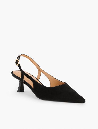 OLIVIA SUEDE SLINGBACK KITTEN HEEL PUMPS | Talbots