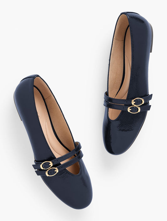 VERA PATENT MARY JANE BALLET FLATS - CRINKLE | Talbots