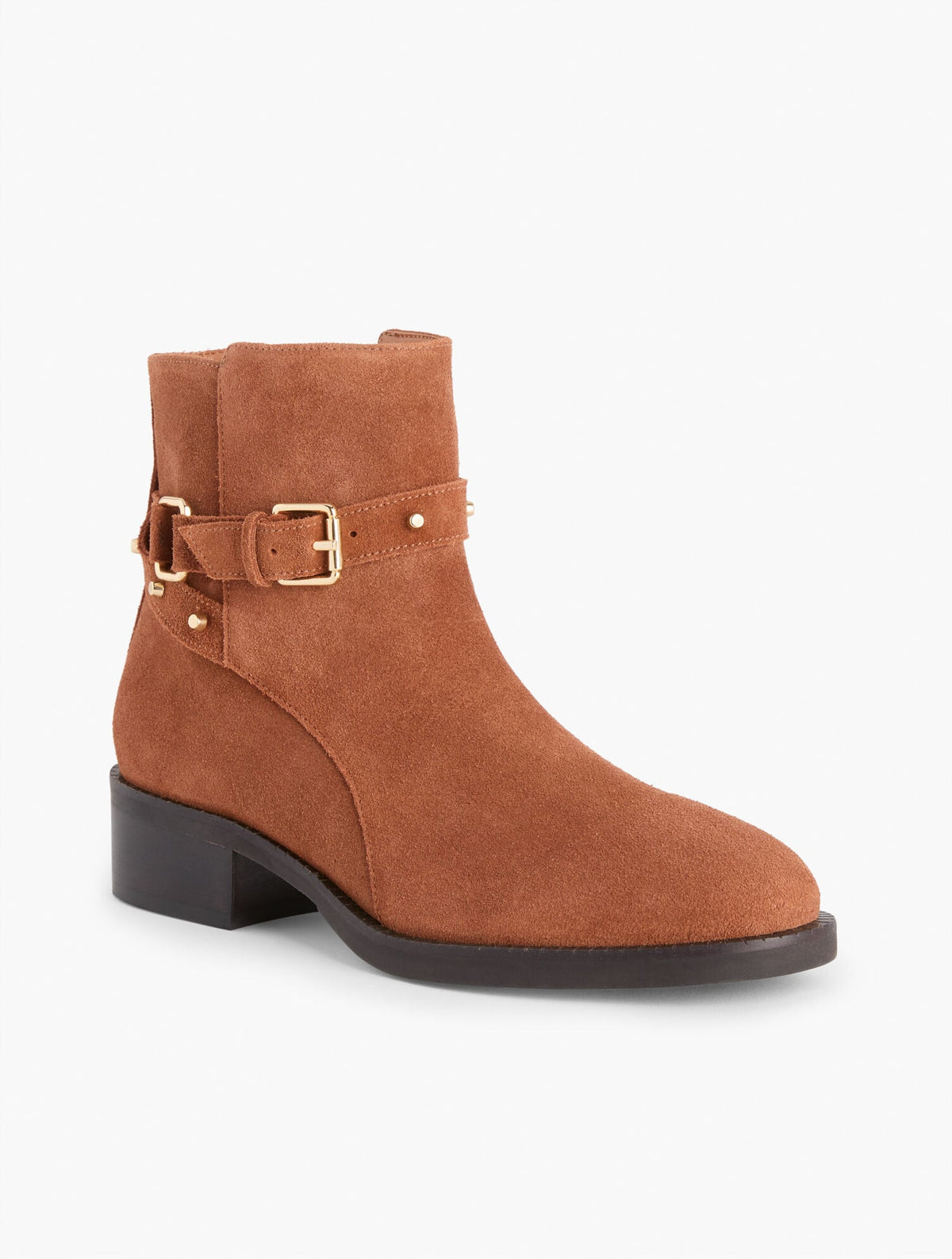 WAVERLY STUDS SUEDE ANKLE BOOTS | Talbots
