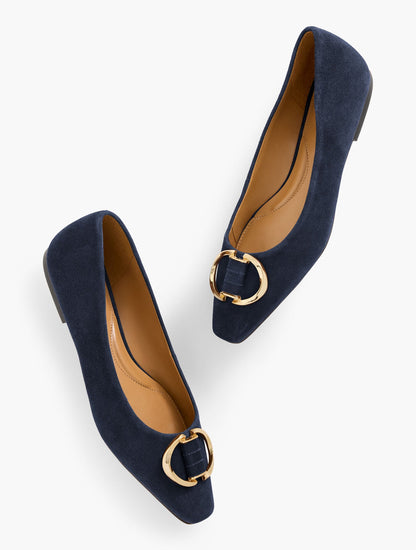 WHITLEY ORNAMENT SUEDE BALLET FLATS | Talbots