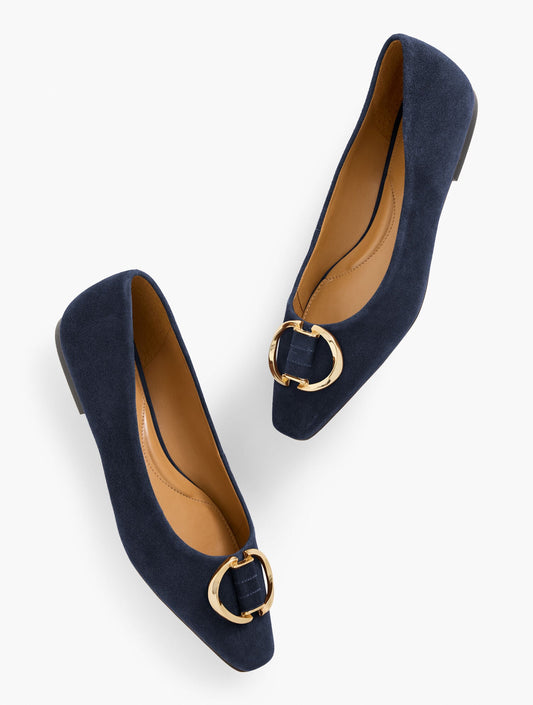 WHITLEY ORNAMENT SUEDE BALLET FLATS | Talbots
