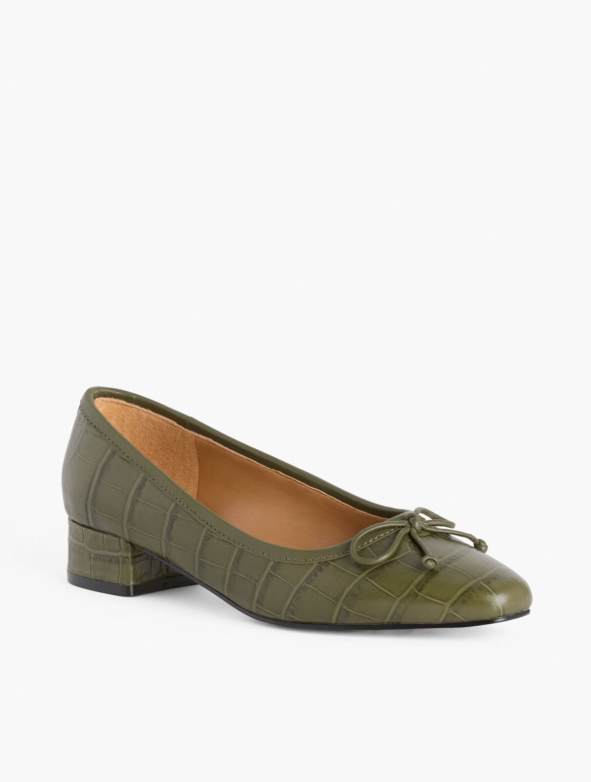 VANESSA BLOCK HEEL PUMPS - CROC EMBOSSED | Talbots