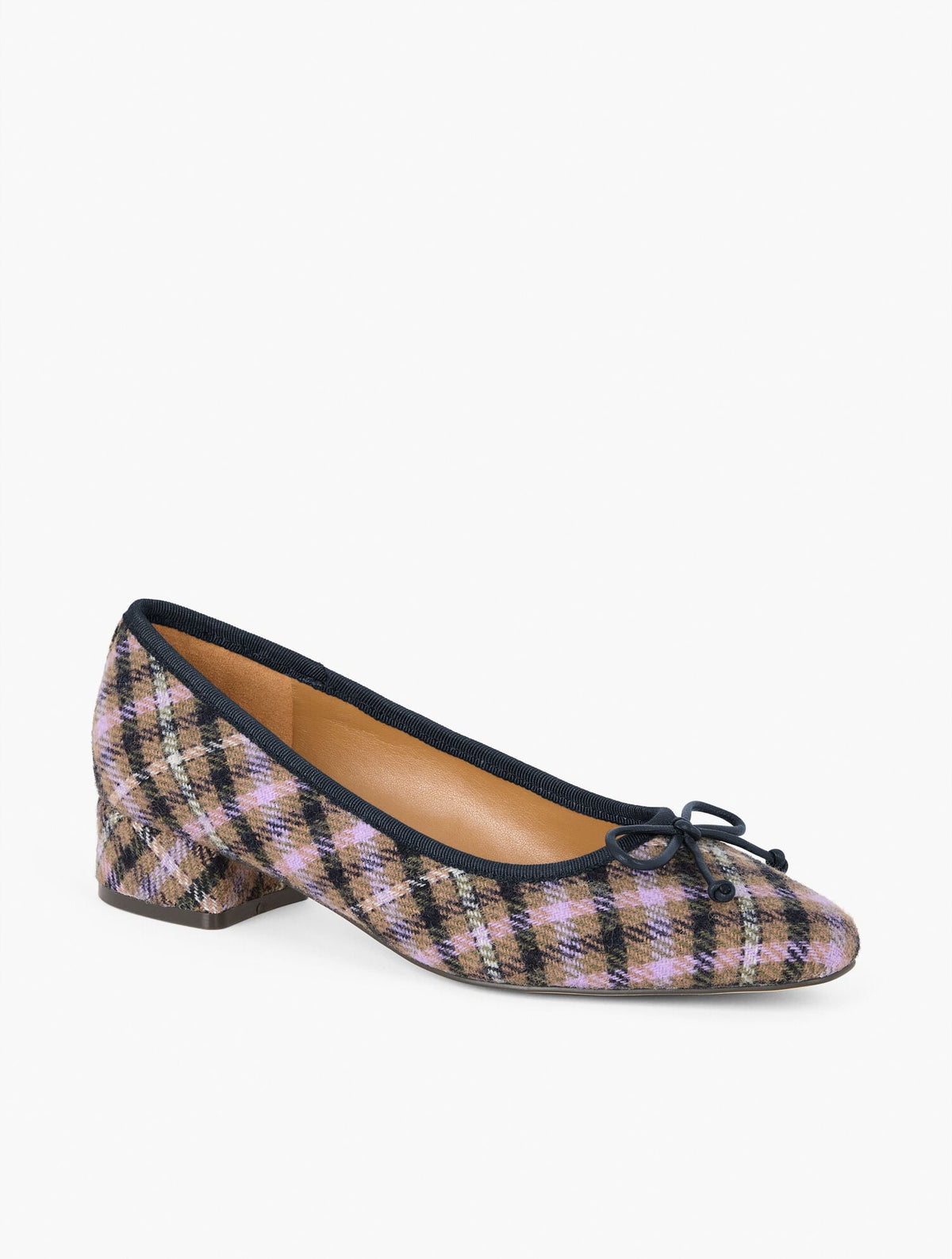 VANESSA PEMBERLEY PLAID BLOCK HEEL PUMPS | Talbots