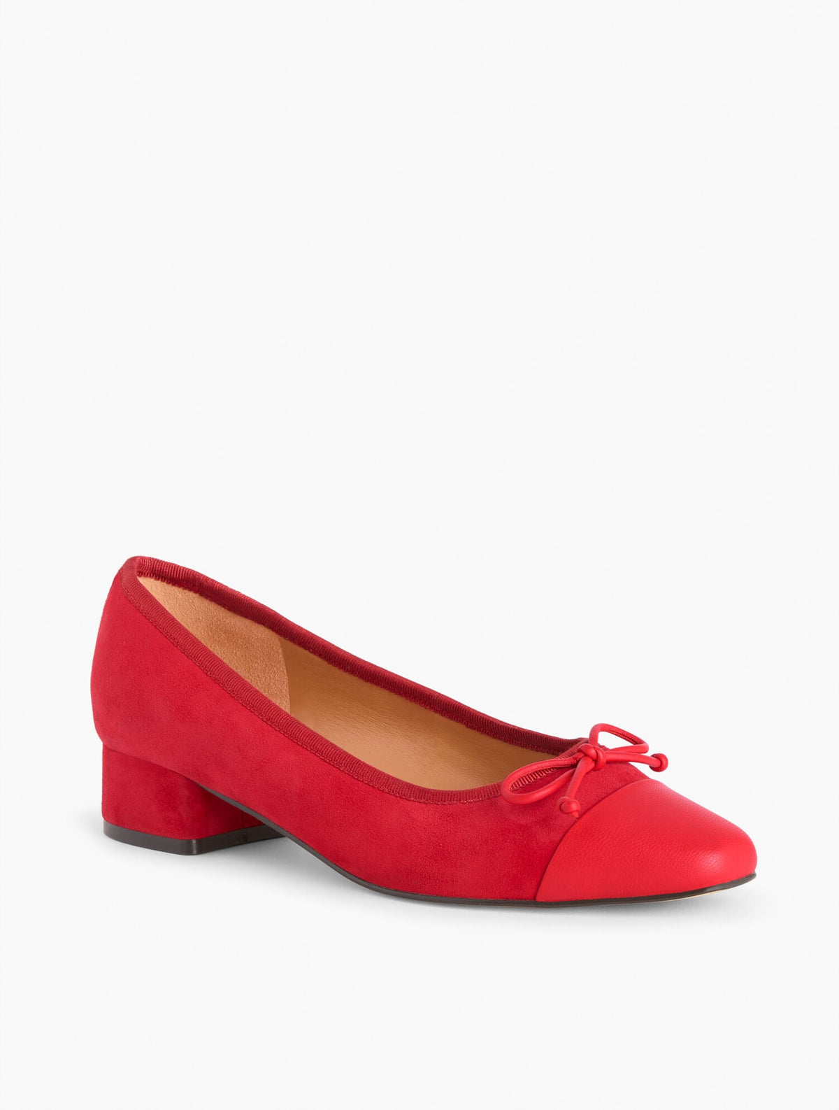 VANESSA CAP TOE SUEDE BLOCK HEEL PUMPS | Talbots