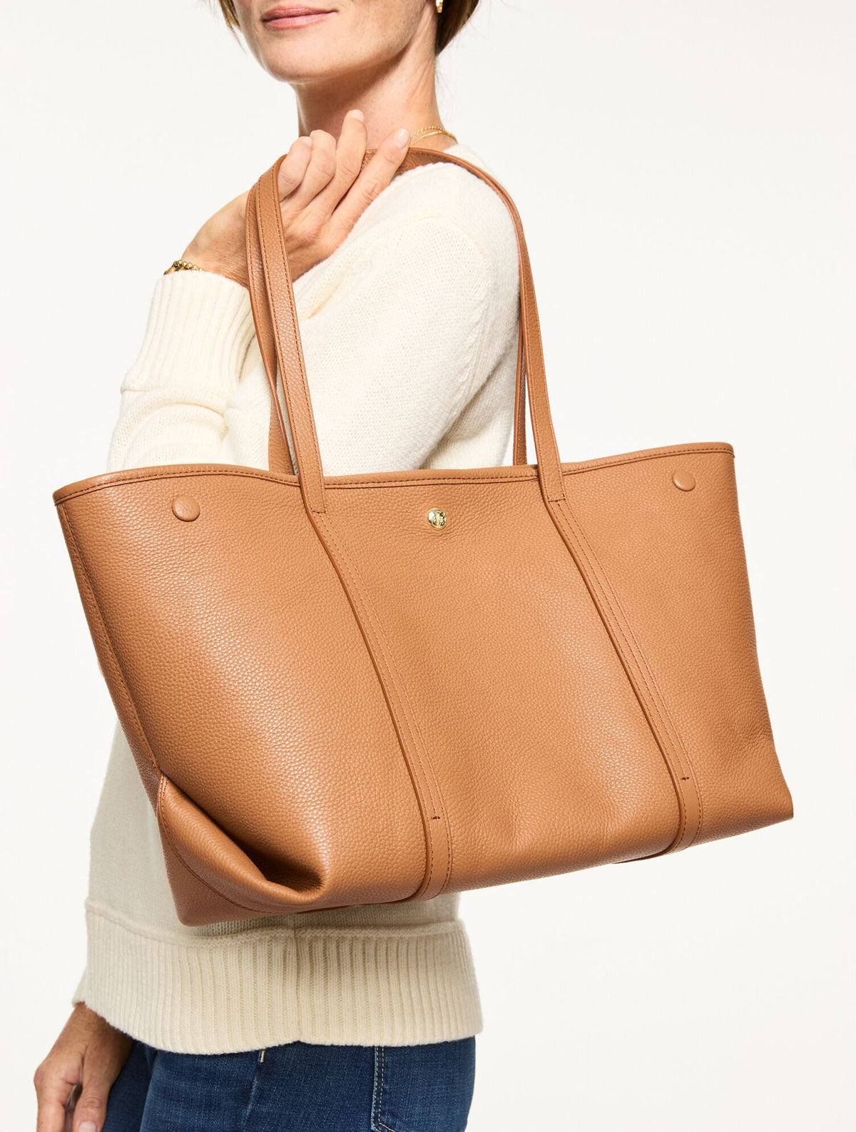 HARPER PEBBLE LEATHER TOTE | Talbots