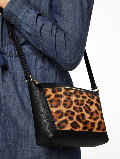 CALF HAIR & PEBBLE LEATHER CROSSBODY BAG | Talbots