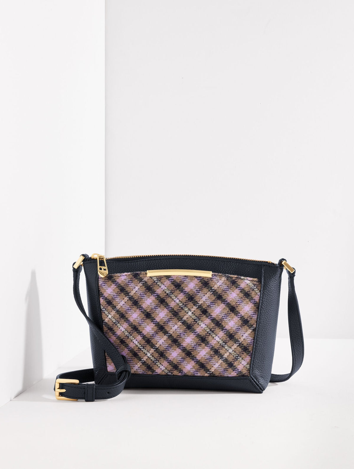 DARCY LEATHER PEMBERLEY PLAID CROSSBODY BAG | Talbots
