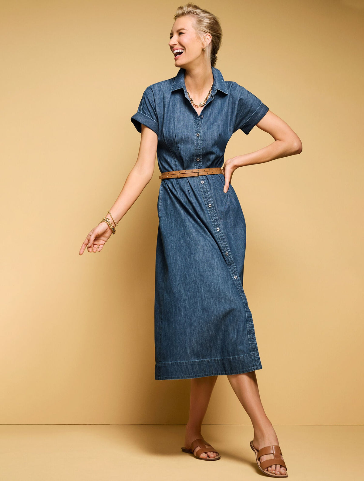 STUDDED DOUBLE WRAP LEATHER BELT | Talbots