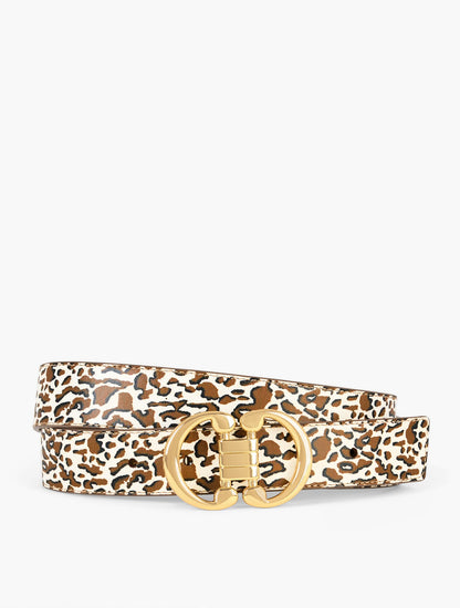 LEATHER REVERSIBLE BELT - LEOPARD | Talbots