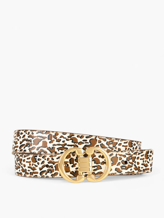 LEATHER REVERSIBLE BELT - LEOPARD | Talbots