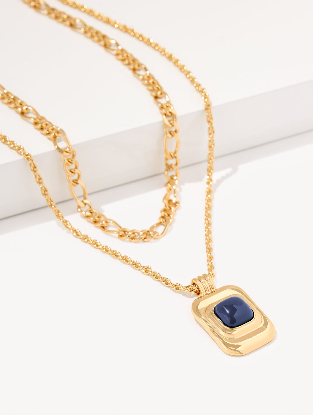 LAYERED GEO PENDANT NECKLACE | Talbots