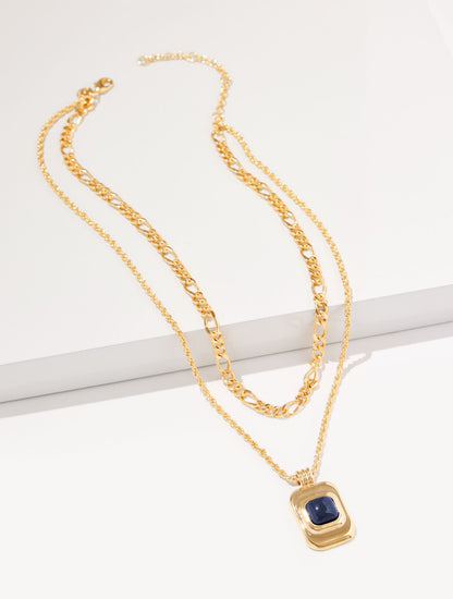 LAYERED GEO PENDANT NECKLACE | Talbots