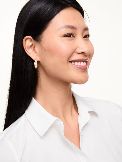 PEARL GARLAND HOOP EARRINGS | Talbots