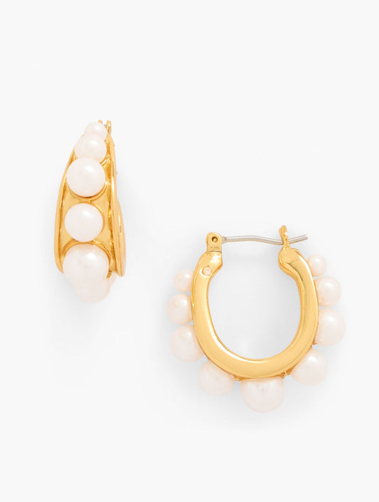 PEARL GARLAND HOOP EARRINGS | Talbots