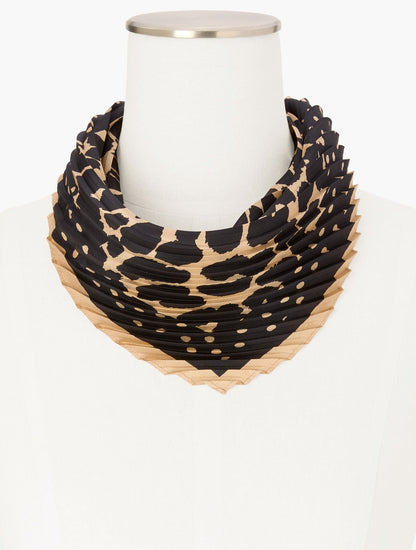DOTS & ANIMAL PLEATED SILK SQUARE SCARF | Talbots