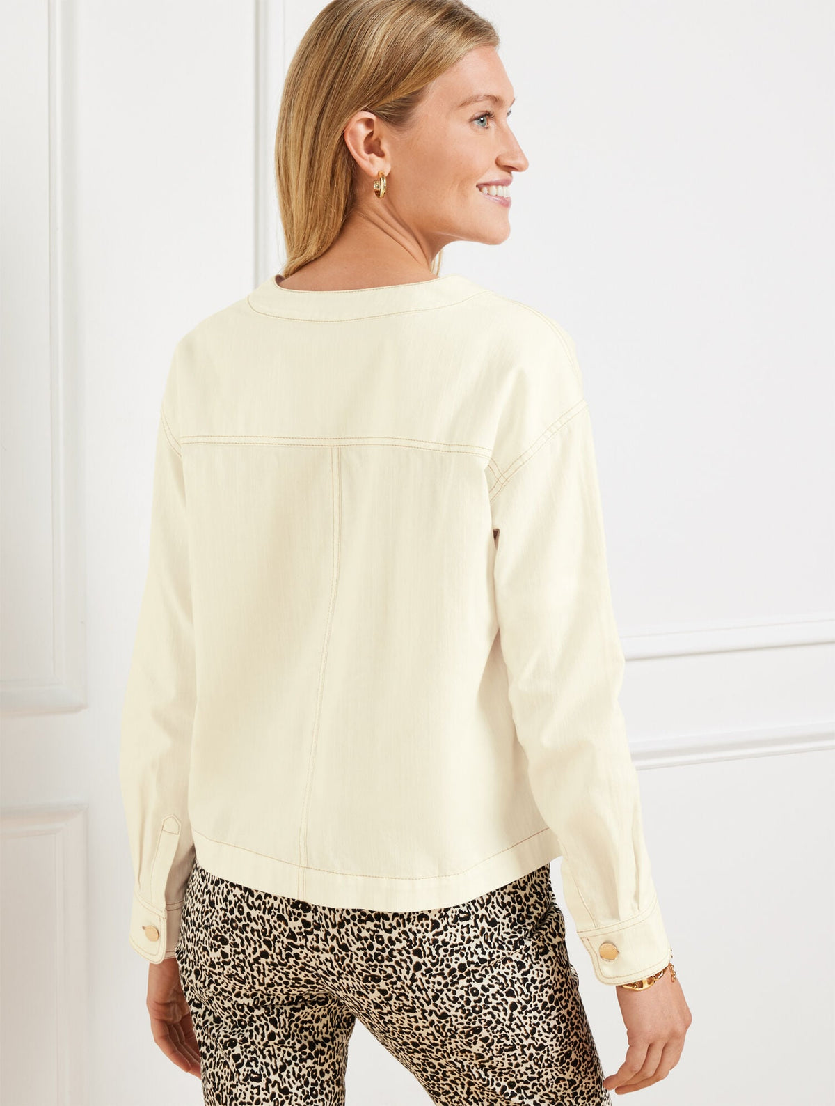 DENIM POPOVER SHIRT - LIGHT ECRU | Talbots