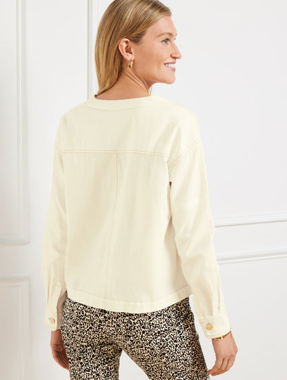 DENIM POPOVER SHIRT - LIGHT ECRU | Talbots