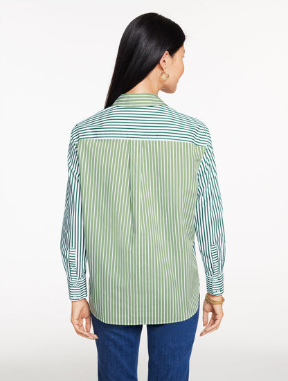 POPLIN TOP - TAILORED STRIPE | Talbots