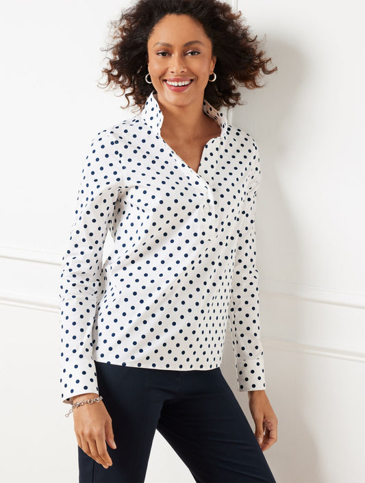 NON-IRON POPOVER - LOVELY DOTS | Talbots