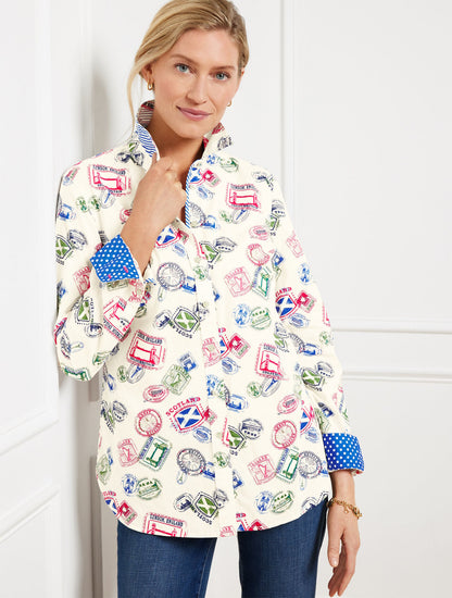 MODERN CLASSIC SHIRT - PASSPORT STAMPS | Talbots